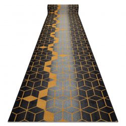 Csúszásgátló futó szőnyeg 80 cm HEKSAGON Hatszög fekete / arany