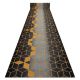 TAPIS DE COULOIR antidérapant 90 cm HEKSAGON Hexagone noir / or