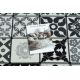 Vloerbekleding met rubber bekleed 90cm AZULEJO PATCHWORK, lissabon tegels grijskleuring / zwart