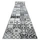 Runner anti-slip AZULEJO PATCHWORK, LISBON TILES grey / black