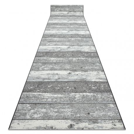 Alfombra de pasillo con refuerzo de goma 57 cm Madera tablero gris