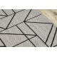 Alfombra de pasillo SIZAL FLOORLUX modelo 20605 Triángulos, Geométrico plateado / negro
