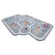 Tapete MATEO 8033/944 Moderno grego, quadro - estrutural cinza / bege