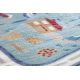 Moderný detský koberec TOYS 7532 ULICA, 3D efekt, nepravidelný tvar, modrá, tyrkysová , krémová