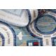 Kinderteppich TOYS 75321 Straßen für Kinder - moderne, unregelmäßige Form, 3D-Effekt, Marineblau - Türkis / Creme