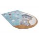 Παιδικά χαλί TOYS 75322 Αρκουδάκι για παιδιά - σύγχρονο, ακανόνιστο σχήμα Ναυτικό μπλε - τυρκουάζ / κρέμα