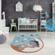 Moderní dětský koberec TOYS 75322 MEDVÍDEK, neprvidelný tvar, modrá, tyrkysová, krémová