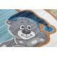 Дитячий килим TOYS 75322 Плюшевий ведмедик для дітей - сучасний, неправильної форми, темно-синій - бірюзовий / кремовий 