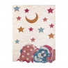 Kinderteppich TOYS 75323 Teddybär für Kinder - moderne, unregelmäßige Form Marineblau - Creme / rot Fuchsie