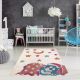 Children's carpet TOYS 75323 Teddy bear for children - modern, irregular shape navy cream / red fuchsia