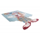 Children's carpet TOYS 75328 Clown for children - modern, irregular shape navy blue - turquoise / red fuchsia
