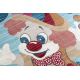 Дитячий килим TOYS 75328 Клоун для дітей - сучасний, неправильної форми, темно-синій - бірюзовий / червонийr фуксія 