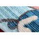 Moderný detský koberec TOYS 75328 KLAUN, nepravidelný tvar, modrá, tyrkysová , červená fuksia 