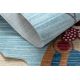 Дитячий килим TOYS 75328 Клоун для дітей - сучасний, неправильної форми, темно-синій - бірюзовий / червонийr фуксія 