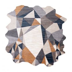Carpet TINE 75419B Mosaic - modern, irregular shape grey / yellow