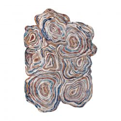 Carpet TINE 75312A Tree wood - modern, irregular shape terracotta / blue