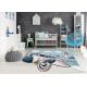 Moderní dětský koberec TOYS 75320 LETADLO, 3D fekt, nepravidelný tvar, modrá, tyrkysová, krémová