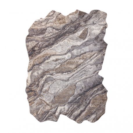 Moderný koberec TINE 75313B Skala , kameň, nepravidelný tvar, tmavo sivá, svetlo sivá