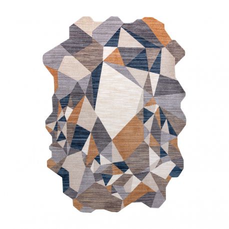 Moderní koberec TINE 75419A Mozaika, nepravidelný tvar, šedá, žlutá
