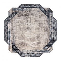 Tapijt TINE 75425B Kader, vintage - modern, onregelmattige vorm grijskleuring / blauw