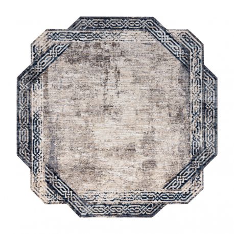 Carpet TINE 75425B Frame vintage - modern, irregular shape grey / navy