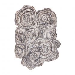 Moderný koberec TINE 75426A Peň stromu, nepravidelný tvar, krémová sivá