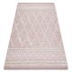 Alfombra ECO sisal BOHO MOROC Diamantes 22297 franjas - dos niveles de vellón rosado / crema, alfombra reciclada