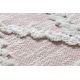 Tappeto ECO SIZAL BOHO MOROC Diamants 22297 franges - due livelli di pile rosa / crema, tappeto in cotone riciclato