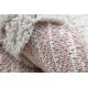 Dywan MOROC Romby 22297 Ekologiczny, EKO SIZAL frędzle - dwa poziomy runa różowy / krem, dywan z bawełny recyklingowanej