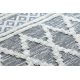 Teppich ÖKO SISAL BOHO MOROC Diamanten 22297 Franse - zwei Ebenen aus Vlies grau / creme, recycelter Teppich