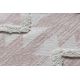 Matta ECO SISAL Boho MOROC Ruter 22312 fringe - två nivåer av hudna rosa / grädde, återvunnen matta
