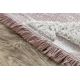 Matta ECO SISAL Boho MOROC Ruter 22312 fringe - två nivåer av hudna rosa / grädde, återvunnen matta
