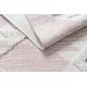 Teppich ÖKO SISAL BOHO MOROC Diamanten 22312 Franse - zwei Ebenen aus Vlies rosa / creme, recycelter Teppich