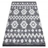 Alfombra ECO sisal BOHO MOROC Etno Zigzag 22319 franjas - dos niveles de vellón gris / crema, alfombra reciclada
