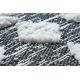 Tæppe MOROC Zigzag 22319 Økologisk, EKO SISAL kvaster - to niveauer af fleece grå / fløde, lavet af genbrugsbomuld