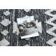Teppich ÖKO SISAL BOHO MOROC Etno Zigzag 22319 Franse - zwei Ebenen aus Vlies grau / creme, recycelter Teppich