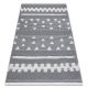 Tappeto ECO SIZAL BOHO MOROC Geometrico 22321 franges - due livelli di pile crema / grigio, tappeto in cotone riciclato