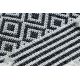 Tappeto ECO SIZAL BOHO MOROC Geometrico 22321 franges - due livelli di pile crema / grigio, tappeto in cotone riciclato
