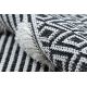 Fonott Sizal szőnyeg boho MOROC Geometriai 22321 rojt - két szintű gyapjú krém / сив, újrahasznosított szőnyeg
