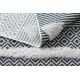 Tapis ECO SIZAL BOHO MOROC Géométrique 22321 franges - deux niveaux de molleton crème / gris, tapis en coton recyclé