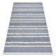 Tappeto ECO SIZAL BOHO MOROC Linee 22328 franges - due livelli di pile crema / blu scuro, tappeto in cotone riciclato