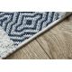 Carpet ECO SISAL Boho MOROC Lines 22328 fringe - two levels of fleece cream / navy blue, recycled carpet