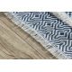 Alfombra ECO sisal BOHO MOROC Líneas 22328 franjas - dos niveles de vellón crema / azul oscuro, alfombra reciclada