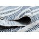 Fonott Sizal szőnyeg boho MOROC Vonalak 22328 rojt - két szintű gyapjú krém / sötétkék, újrahasznosított szőnyeg