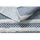 Tappeto ECO SIZAL BOHO MOROC Linee 22328 franges - due livelli di pile crema / blu scuro, tappeto in cotone riciclato