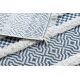 Tapis ECO SIZAL BOHO MOROC Lignes 22328 franges - deux niveaux de molleton crème / bleu foncé, tapis en coton recyclé