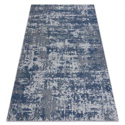 Ekologický koberec, CASA EKO SISAL Boho, vintage 2809 sivá, tmavo modrá, recyklovateľná bavlna 