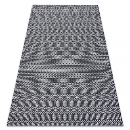 Alfombra CASA ECO sisal BOHO Ojetes 22075 negro / gris, alfombra reciclada
