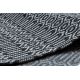 Koberec CASA ECO SISAL Boho vzor očka 22075, černý, šedý, recyklovatelná bavlna bavlna 