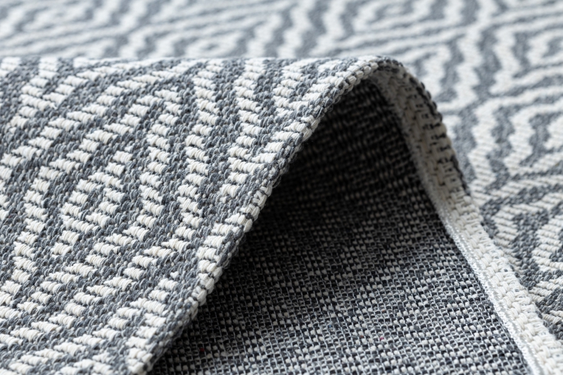 Amazing Modern SISAL RUG 'CASA' Diamonds ANTHRACITE CREAM eco recycled carpet 